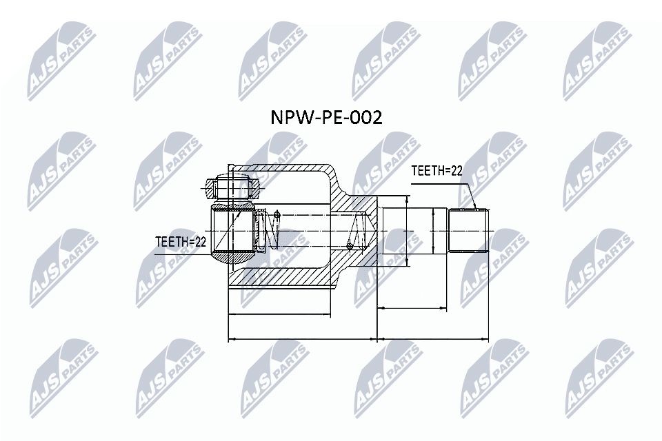 NTY Nivelsarja, vetoakseli NPW-PE-002 NTY NPW-PE-002 PEUGEOT 206 vetonivel hinta