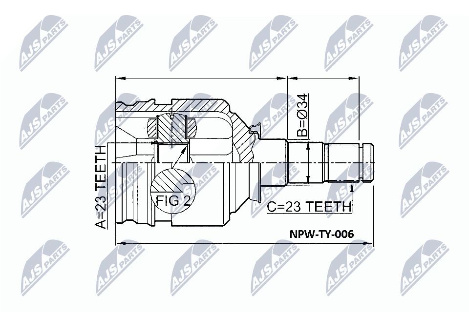 NTY Jeu de joints, arbre de transmission NPW-TY-006 NTY NPW-TY-006 Joint de transmission Toyota Urban Cruiser XP11 prix