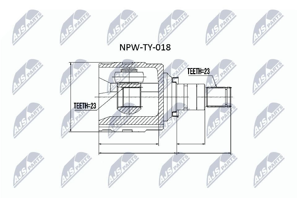 NTY Drivledd NPW-TY-018 NTY NPW-TY-018 Drivakselledd Corolla VIII Sedan (E110) pris