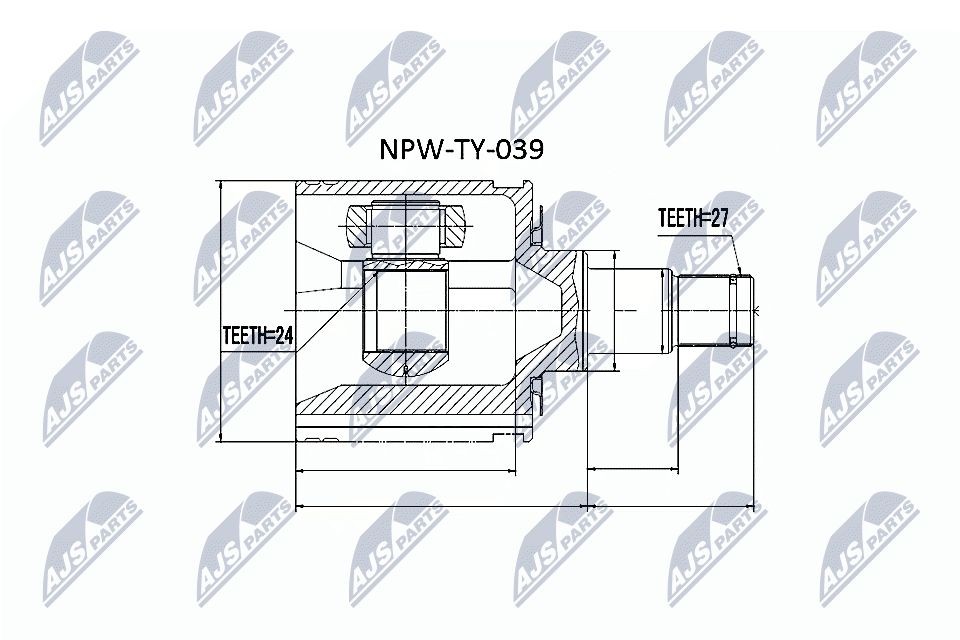 NTY Ledsats, drivaxel NPW-TY-039 Toyota Land Cruiser Prado 90 Drivknut NTY NPW-TY-039