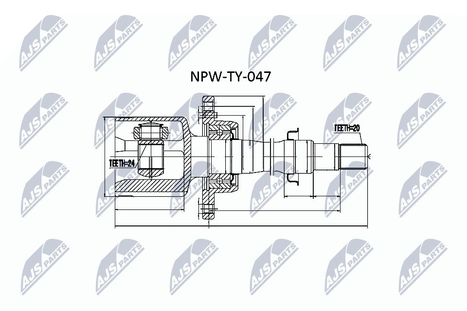 NTY Joint kit, drive shaft NPW-TY-047 NTY NPW-TY-047 Toyota Avensis T22 Saloon cv joint cost