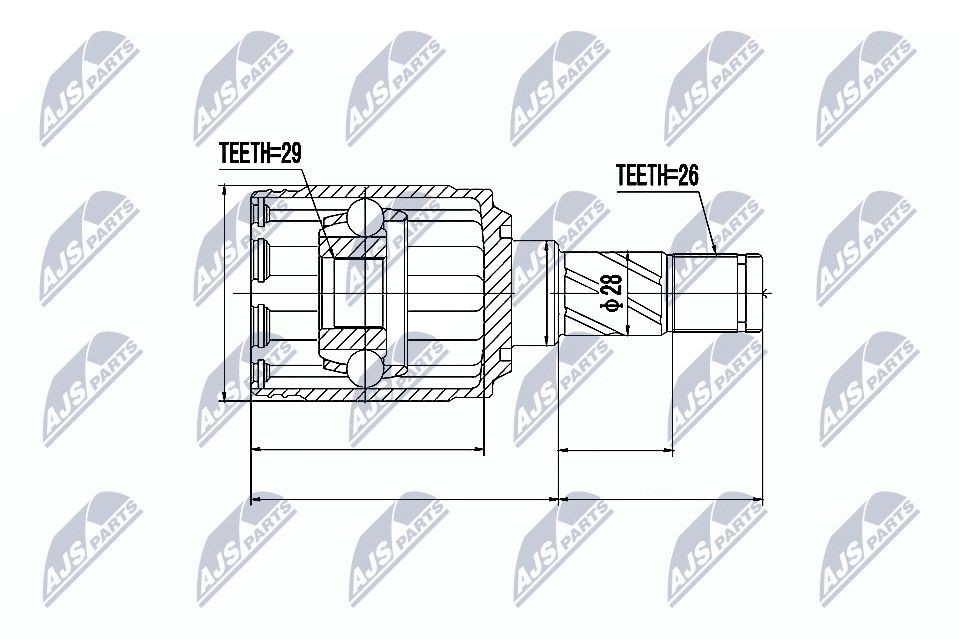 NTY Drivledd NPW-VV-007 NTY NPW-VV-007 Drivknute Volvo XC90 1 pris