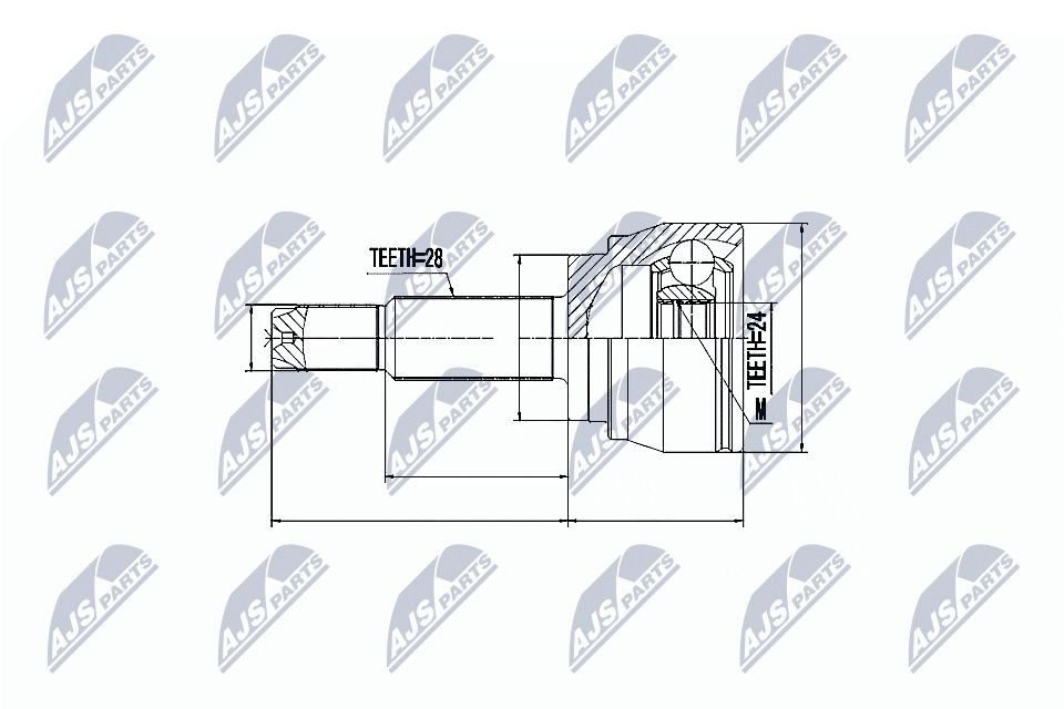 NTY Ledsats, drivaxel NPZ-DW-025 NTY NPZ-DW-025 Ledsats, drivaxel SSANGYONG Actyon Sports I Pick-up 2.0 Xdi 141 hk 2009