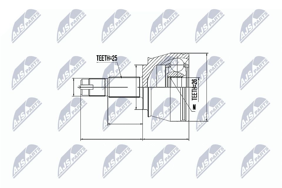 NTY Homokineet reparatie set, aandrijfas NPZ-FT-035 Homokinetische koppeling NTY GIULIETTA NPZ-FT-035 goedkoop