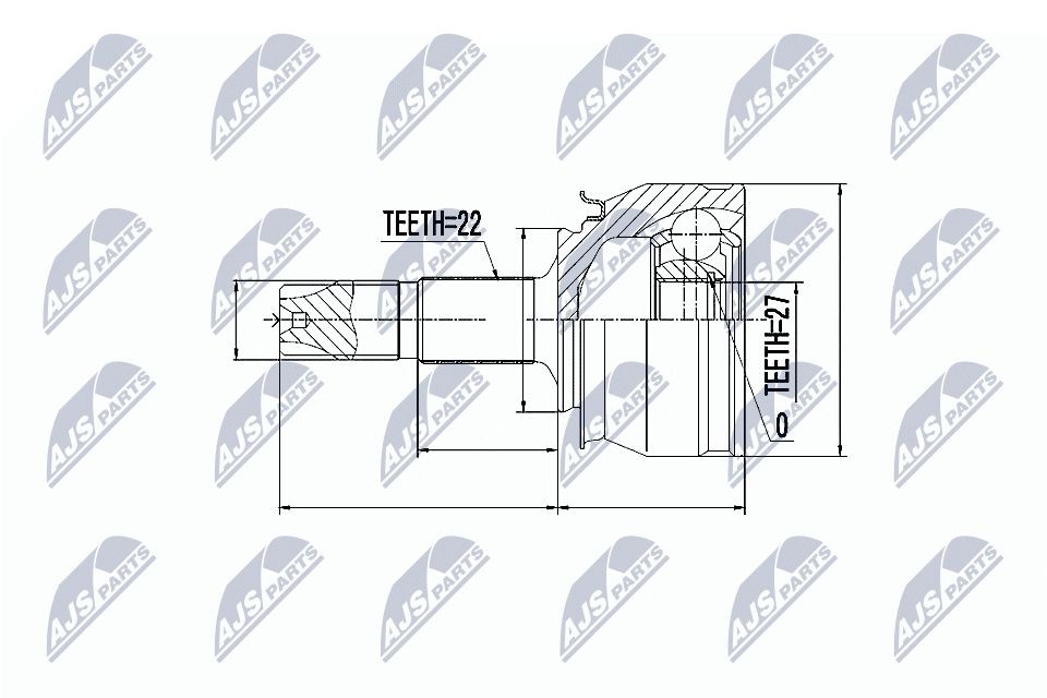 Liigendlaager, veovõll NTY NPZ-FT-050 NTY NPZ-FT-050: Veovõlli ots Lancia Y 2003