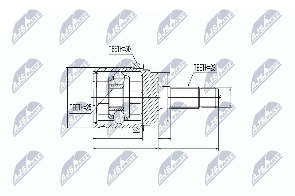 Jogo de apoios, veio de transmissão NTY NPZ-HD-048 NTY NPZ-HD-048: Jogo de apoios veio de transmissão Honda CR-V 2007