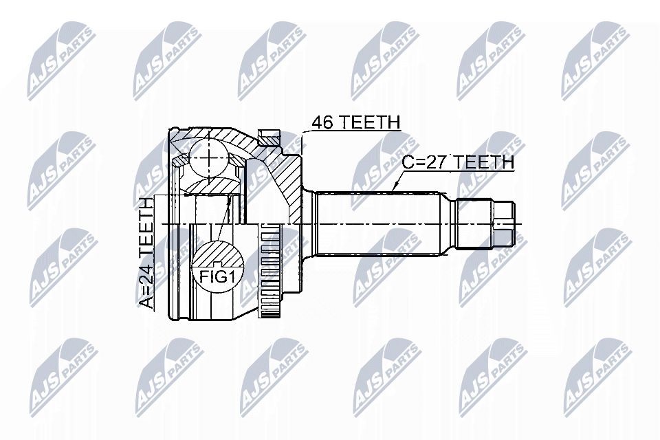 Kit giunti semiasse NTY NPZ-KA-359 NTY NPZ-KA-359 Giunto semiasse HYUNDAI ACCENT 2014