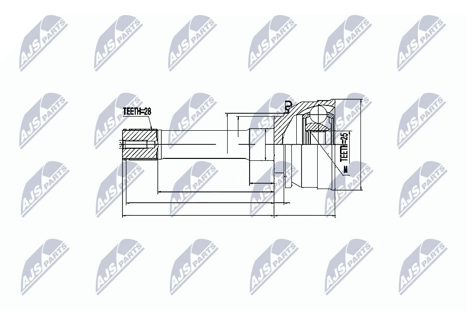 Jogo de apoios, veio de transmissão NTY NPZ-MS-007 NTY NPZ-MS-007: Articulação veio de transmissão Mitsubishi PAJERO 2013