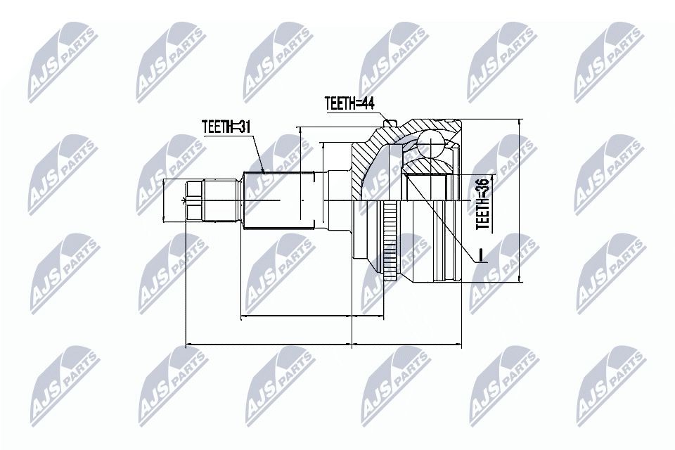 NTY Kit giunti semiasse NPZ-MZ-019 NTY NPZ-MZ-019 costo Giunto omocinetico Mazda CX 9 TB originale