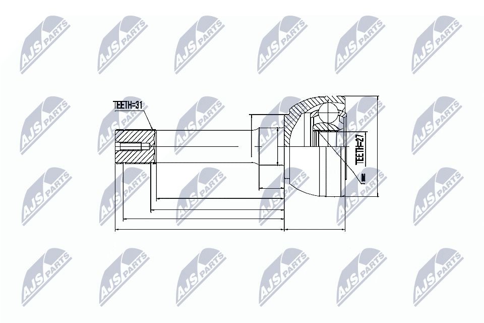 Homokineet reparatie set, aandrijfas NTY NPZ-NS-011 NTY NPZ-NS-011 Homokineet NISSAN PATROL 2013