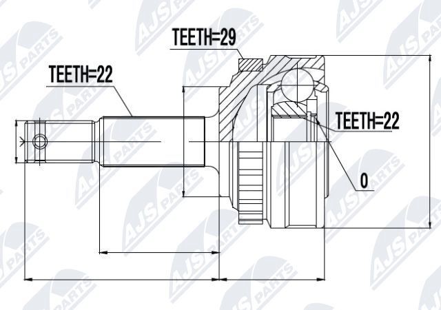 NTY Ledsats, drivaxel NPZ-PL-005 NTY NPZ-PL-005 Ledsats, drivaxel