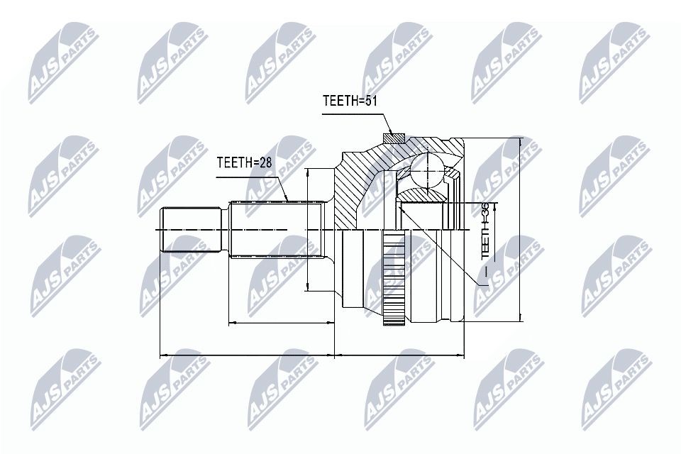 Homokineet reparatie set, aandrijfas NTY NPZ-RE-013 NTY NPZ-RE-013 Homokineet reparatie set aandrijfas OPEL MOVANO 2002