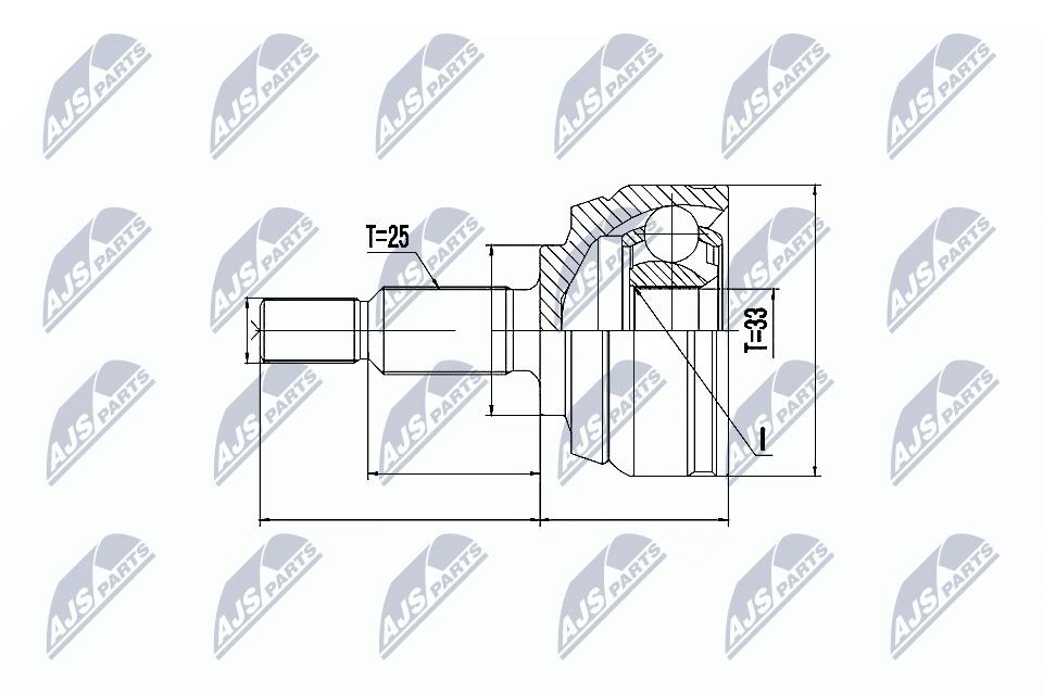 NTY Ledsats, drivaxel NPZ-RE-044 NTY NPZ-RE-044 Drivknut Renault Megane 3 original