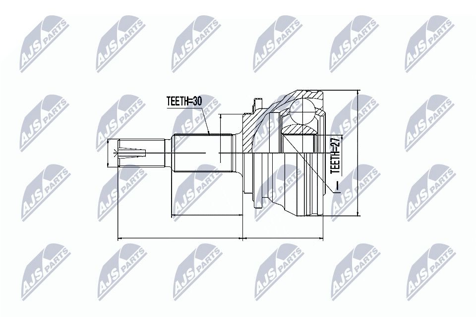 NTY Sada kĺbov hnacieho hriadeľa NPZ-TY-063 NTY NPZ-TY-063 Homokinetický kĺb Hyundai i30 originálne