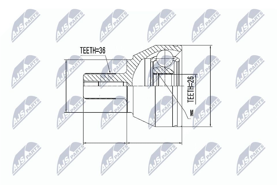 Jeu de joints, arbre de transmission NTY NPZ-VV-014 NTY NPZ-VV-014: Joint de transmission Volvo S40 2012