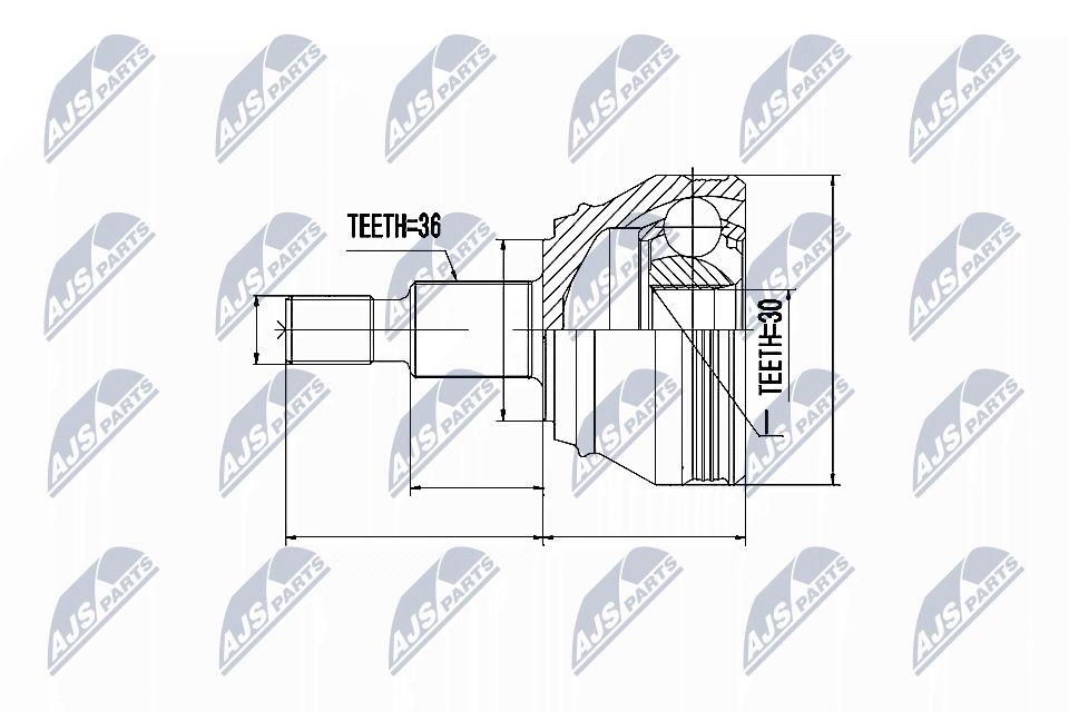 NTY Ledsats, drivaxel NPZ-VW-005 NPZ-VW-005 NTY drivknut SKODA FELICIA