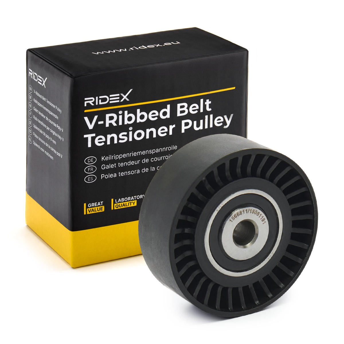 RIDEX Styrrulle, drivrem 312D0094 312D0094 RIDEX spännrullesträckararm Ford S-MAX