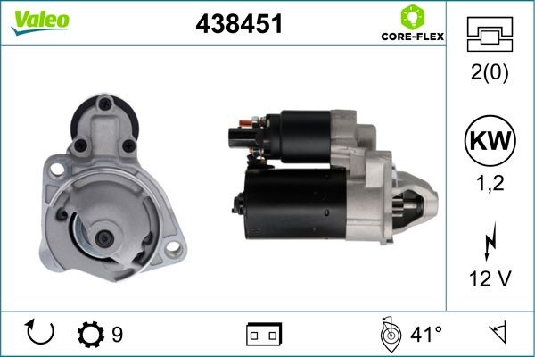 VALEO Startmotor 438451 VALEO 438451 Starter voor de motor Seat Exeo Sedan prijs