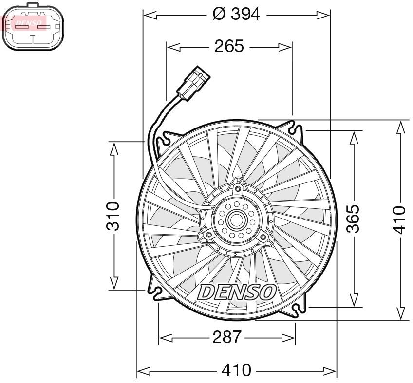 DENSO Fan, radiator DER07012 DER07012 DENSO radiator fan for PEUGEOT 405