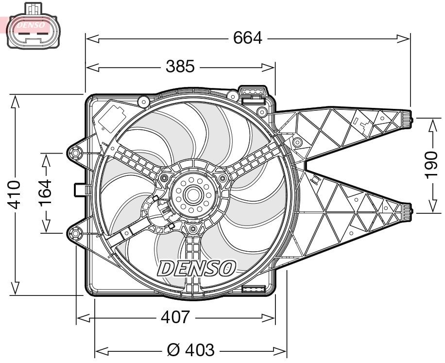 Jäähdyttimen tuuletin DENSO DER09309 DENSO DER09309: Jäähdyttimen puhallin Fiat BRAVO 2009