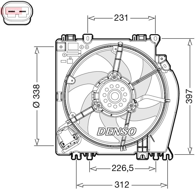 DENSO Koelventilator DER46002 DER46002 Koelventilator NISSAN LAUREL DENSO