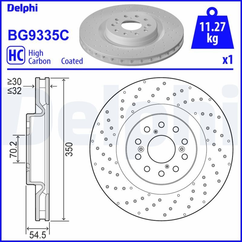 DELPHI Bremsscheibe BG9335C Bremsscheibe DELPHI Honda STREAM BG9335C