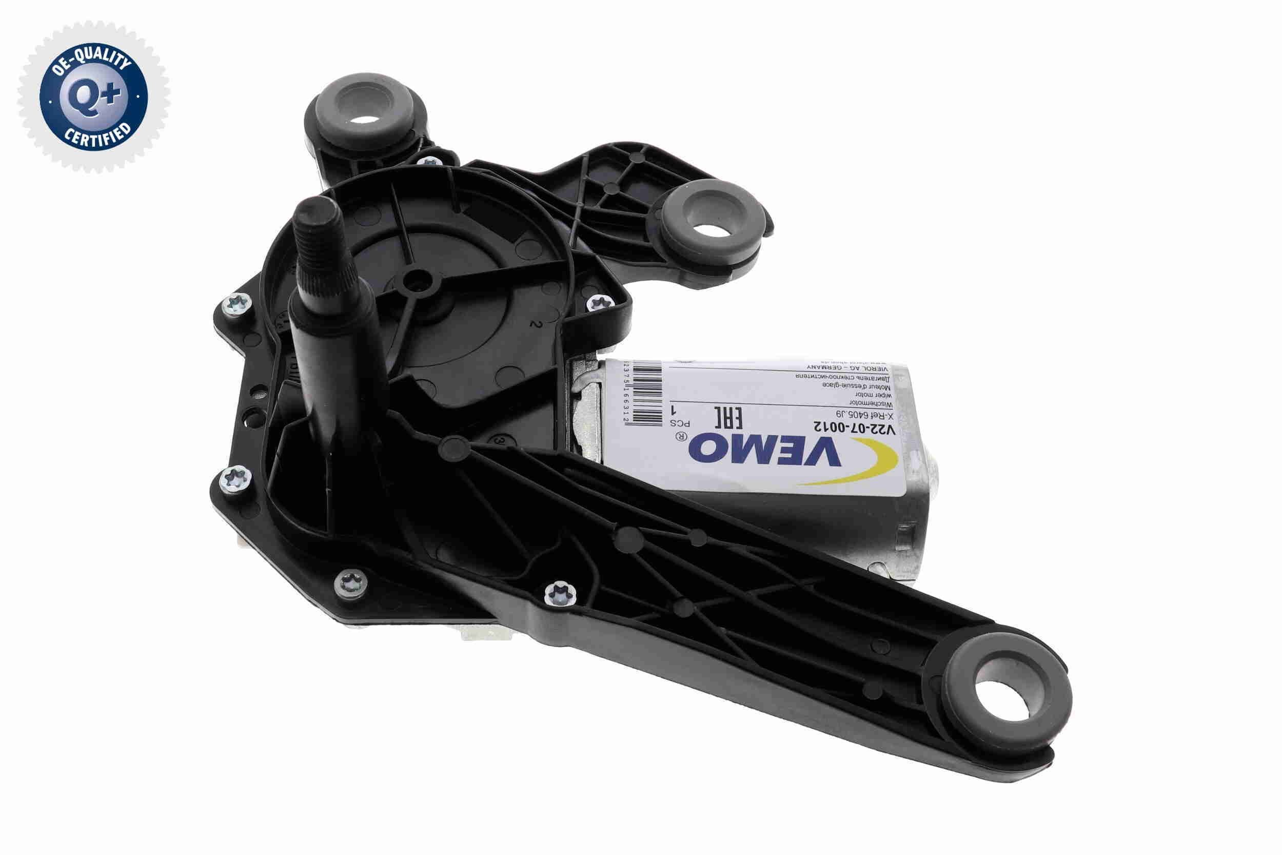 Stikla tīrītāju motors VEMO V22-07-0012 VEMO V22-07-0012 Logu tīrītāja motoriņš CITROËN C3 2002