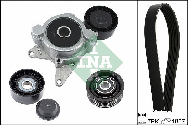 INA Drivremssats 529 0401 10 Byta Flerspårsremssats Toyota Avensis Liftback kostnad INA 529 0401 10