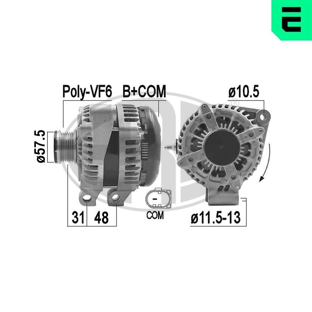 ERA Dynamo / Alternator 209472A ERA 209472A Dynamo DODGE AVENGER originele