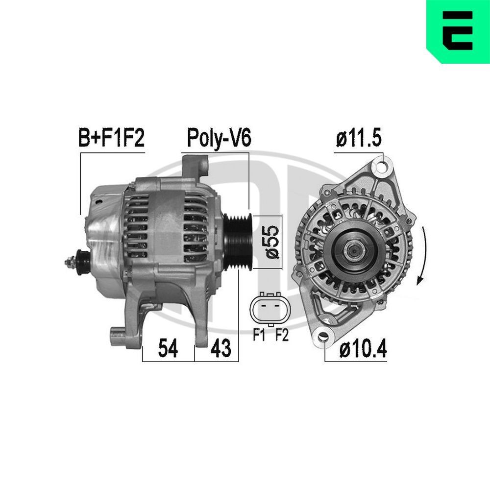 ERA Generator 209530A ERA 209530A Generator JEEP Wrangler II SUV Cabriolet (TJ) 2.5 120 hk 1998