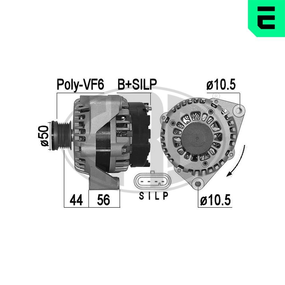 Alternador ERA 209544A ERA 209544A Alternador SSANGYONG RODIUS 2020