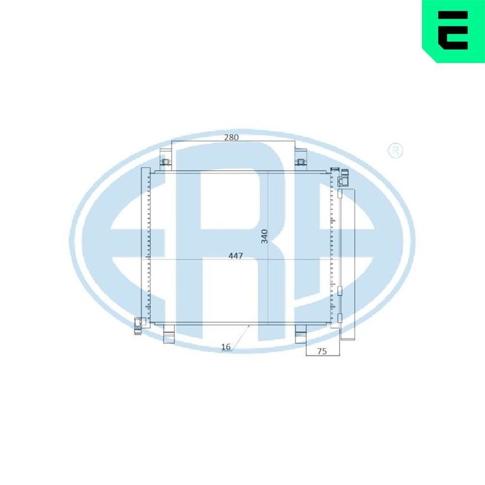 ERA Kondensator, klimaanlegg 667256 667256 Ac kondenser SEAT TARRACO ERA