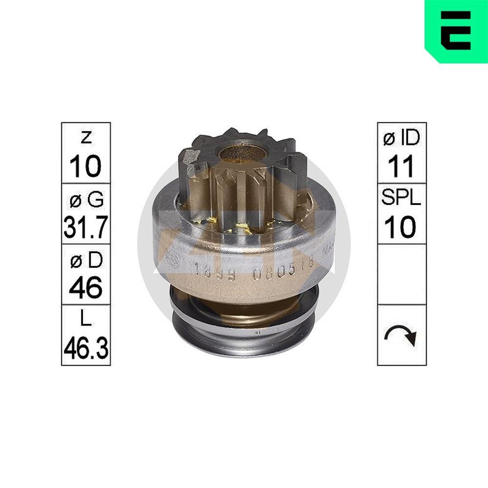 ERA Engrenagem de roda livre, motor de arranque ZN1899 ERA ZN1899 Engrenagem de roda livre, motor de arranque Ducato III Camião de plataforma / Chassis (250, 290) preço
