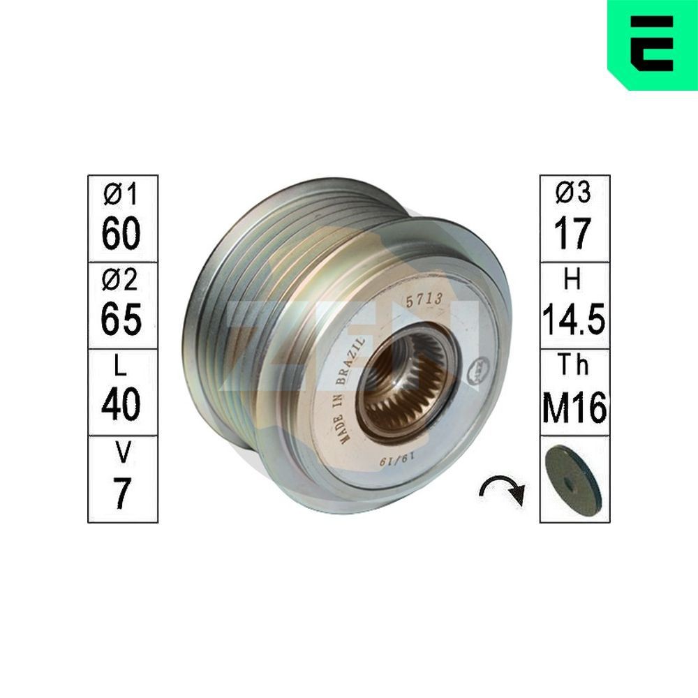 ERA Dispositivo ruota libera alternatore ZN5713 ZN5713 Puleggia alternatore HYUNDAI GETZ ERA costo