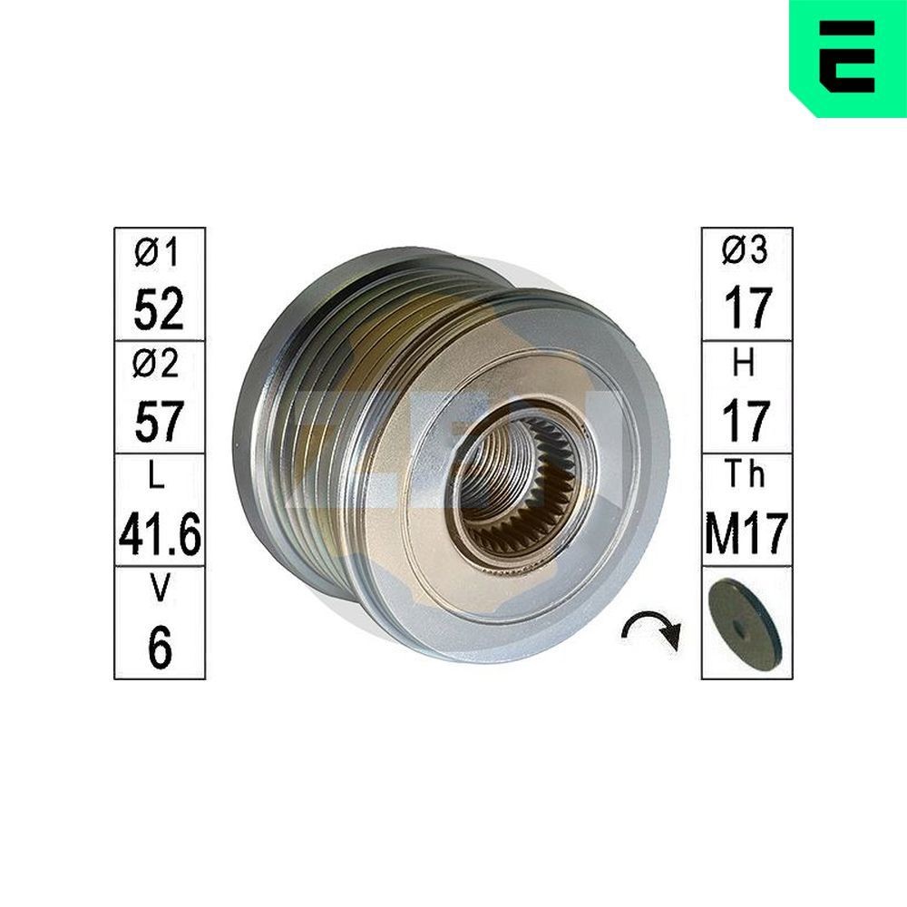 ERA Rueda libre de alternador ZN5735 ERA ZN5735 Poleas para correa NISSAN Altima IV Berlina (L32) 2008