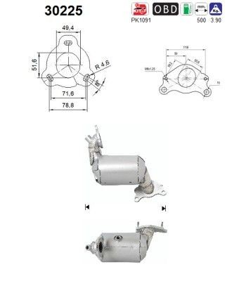 Katalysator AS 30225 AS 30225 Uitlaat katalysator Renault CAPTUR 2024