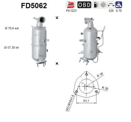 AS Filtro antiparticolato (FAP) FD5062 AS FD5062 Filtro antiparticolato (FAP) VAUXHALL CROSSLAND X prezzo