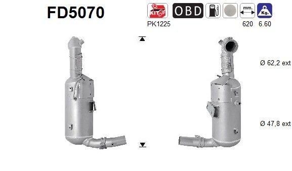 AS Partikelfilter (DPF) FD5070 Byta Partikelfilter (DPF) Opel Meriva B kostnad AS FD5070