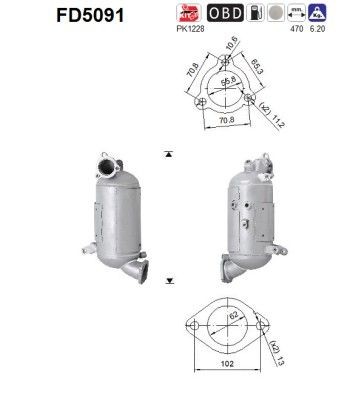 Filtre à particules AS FD5091 AS FD5091: Filtre DPF Kia RIO 2018