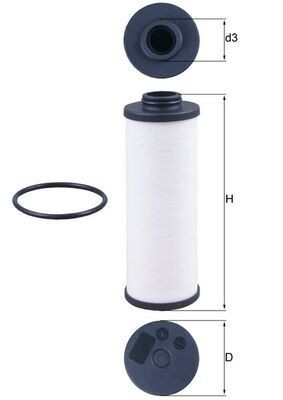 MAHLE Hydraulikfilter, Automatikgetriebe HX 186D HX 186D MAHLE DAIHATSU Getriebeölfilter