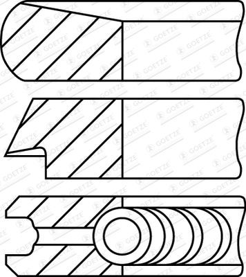 GOETZE ENGINE Jogo de segmentos do êmbolo 08-452400-00 GOETZE ENGINE 08-452400-00 Anéis do pistão Ford Focus 3 Carrinha a um preço acessível
