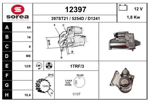 EAI Motorino avviamento 12397 12397 costo Motorino avviamento KIA SPORTAGE EAI