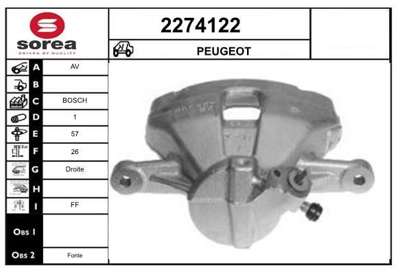 EAI Pinza freno 2274122 2274122 Pinze freni EAI PEUGEOT PARTNER costo