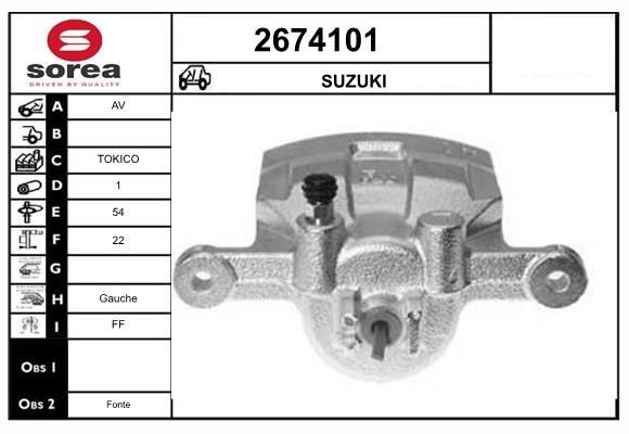 EAI Brake caliper 2674101 Suzuki VITARA EAI brake caliper 2674101