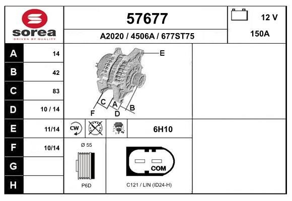 EAI Alternator 57677 57677 EAI generator for CHRYSLER