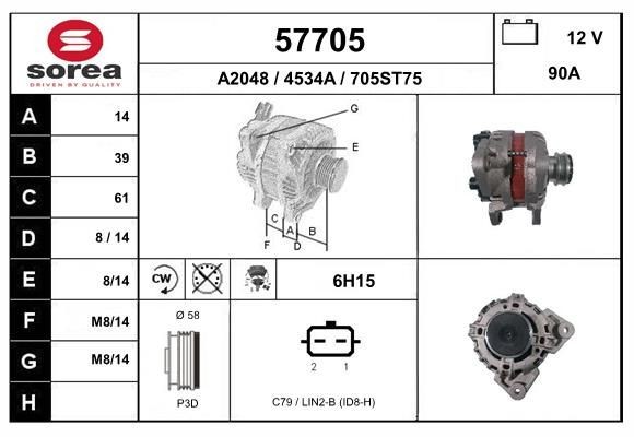 EAI Alternator 57705 57705 EAI alternators for CHRYSLER