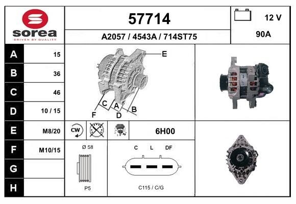 EAI Alternátor 57714 57714 Alternátor EAI LAND ROVER DISCOVERY