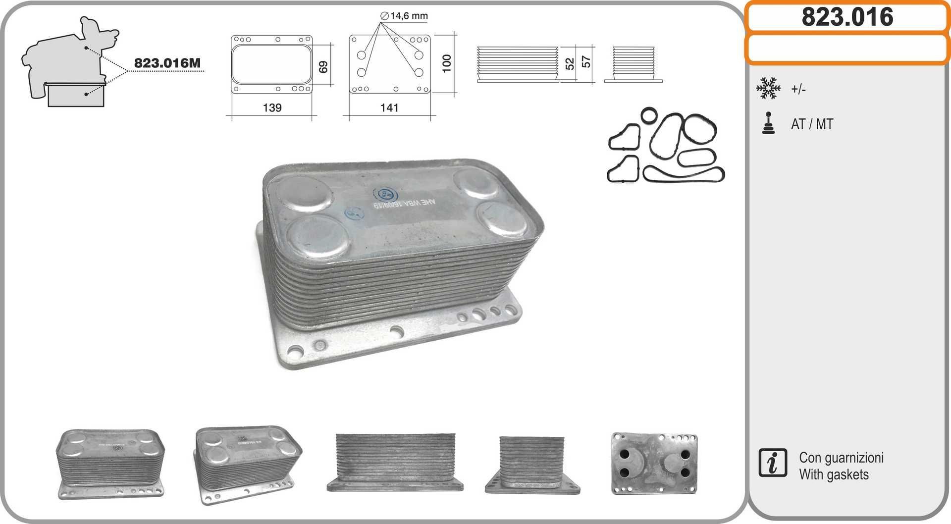 AHE Radiateur d'huile 823.016 823.016 Radiateur d'huile AHE RENAULT Symbol