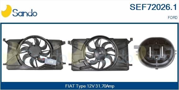 SANDO Motor eléctrico, ventilador do radiador SEF72026.1 Motor eléctrico, ventilador do radiador SANDO Ford TRANSIT CUSTOM SEF72026.1