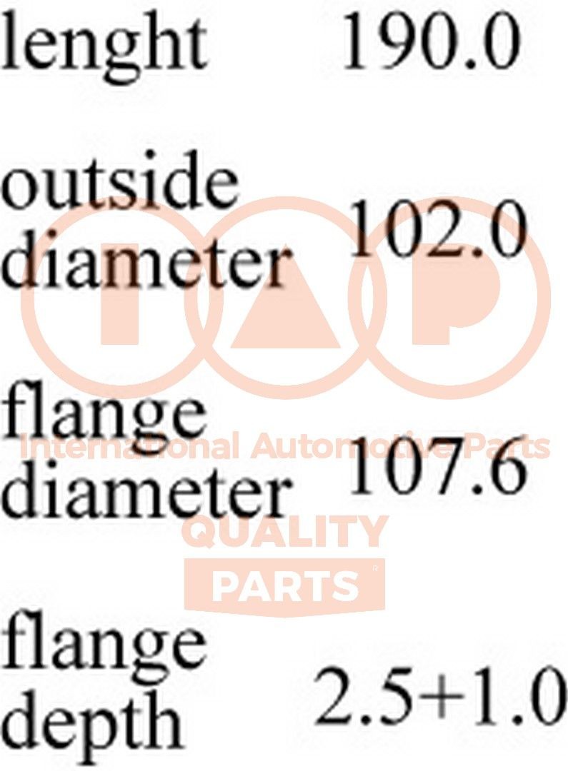 IAP QUALITY PARTS Cylinderfodersats 103-17010S Toyota Carina T19 Sedan Cylinderfoder IAP QUALITY PARTS 103-17010S